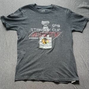 2015 Stanley Cup Champions Kids Shirt Reebok Dark Gray Tee Size Medium 10/12